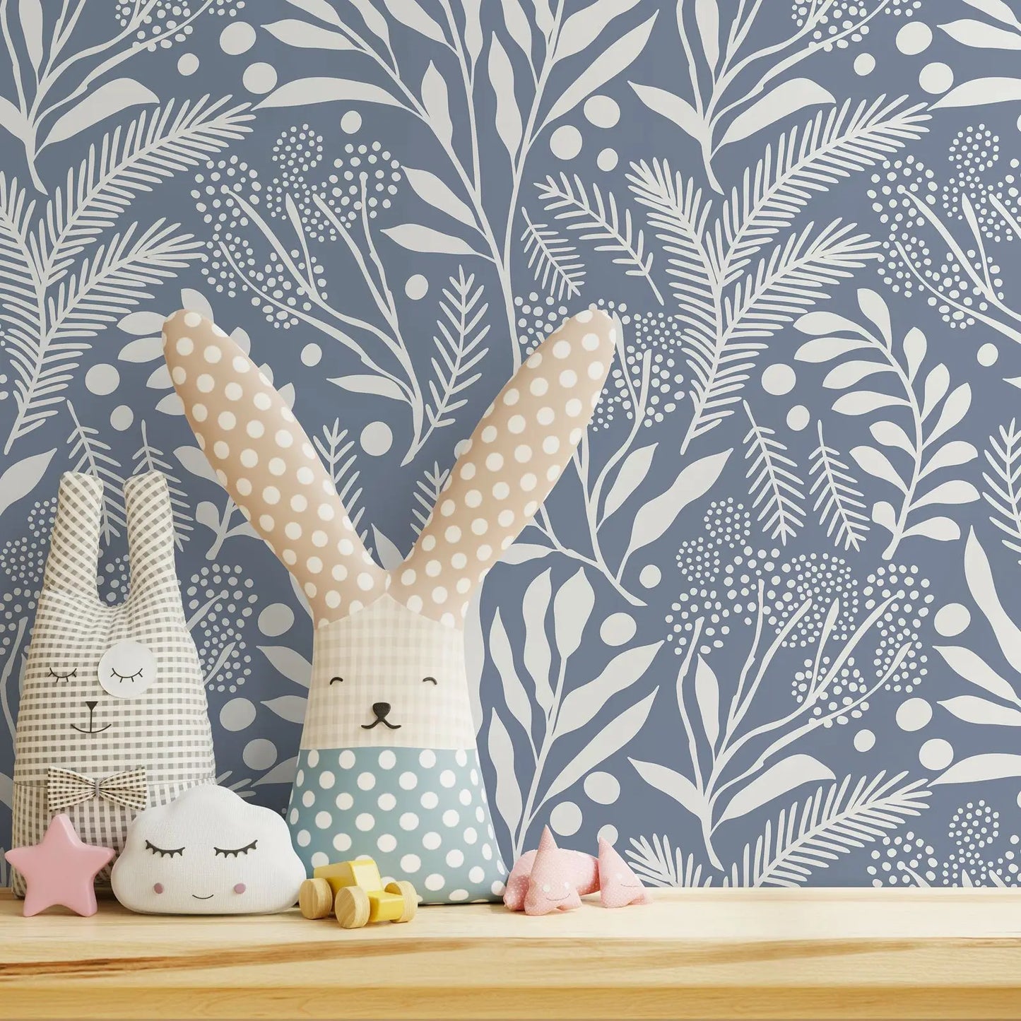 Dusty Blue Garden Wallpaper