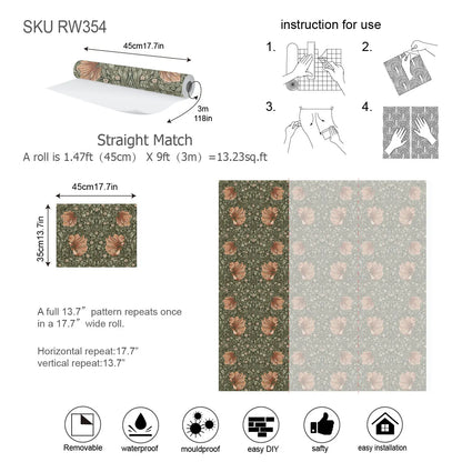 English Country Garden Lilly Wallpaper - Royal Blue