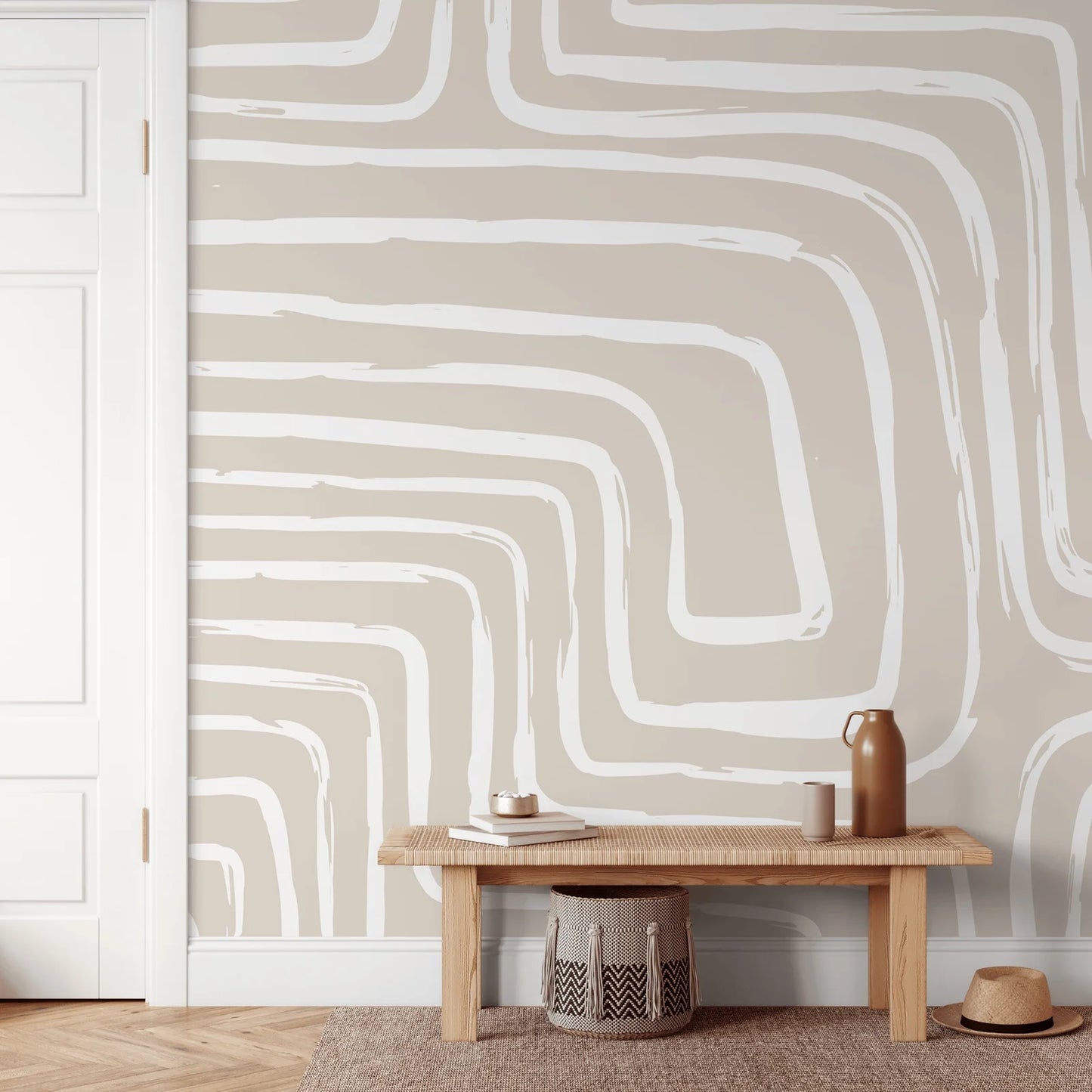 Boheme Abstract Wallpaper - Beige