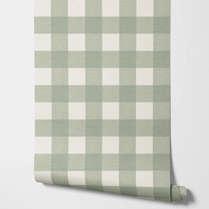 French Country Plaid Wallpaper - Green