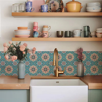 Bohemian Moroccan Tile Decals - Pink & Blue