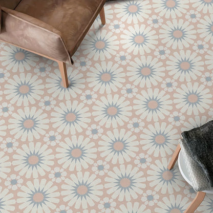 Desert Rose Tile Decals - Pink Blue