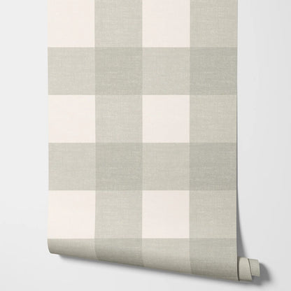 French Country Plaid Wallpaper - Beige