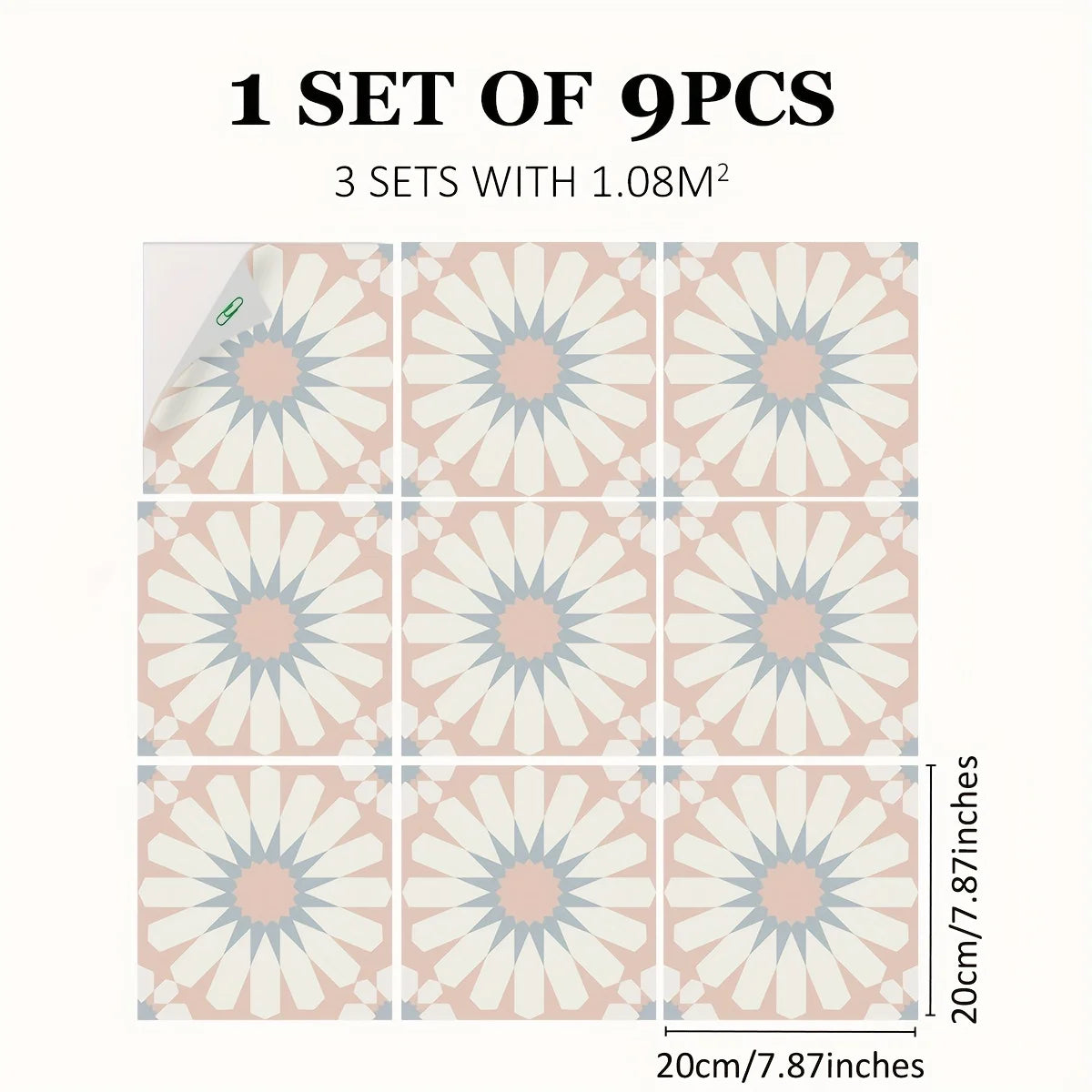 Desert Rose Tile Decals - Pink Blue