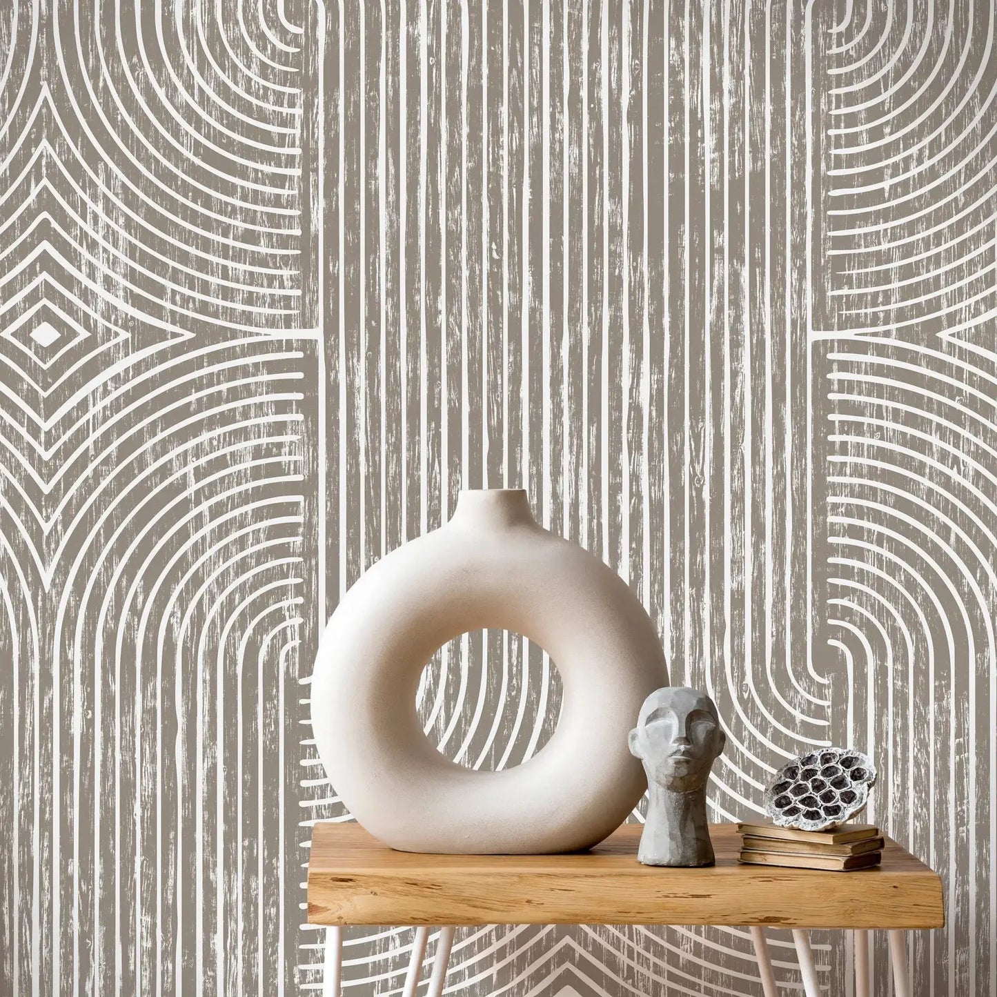 ZenScape Boho Wallpaper - Dark Beige