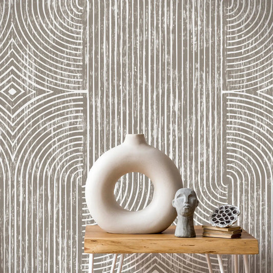 ZenScape Boho Wallpaper - Dark Beige