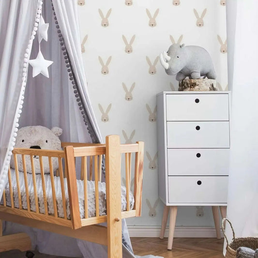 Willow Bunny Wallpaper - Beige