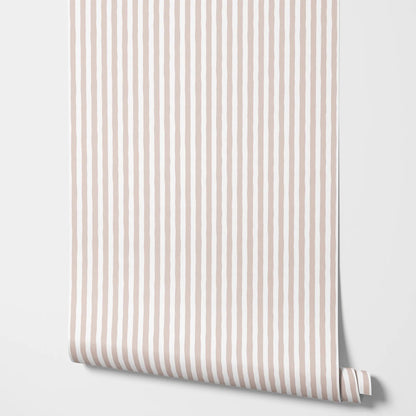 French Country Stripe Wallpaper - Beige