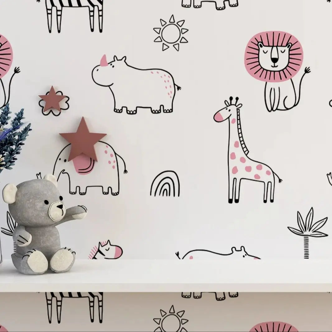 Lulu's Friends Wallpaper - Pink