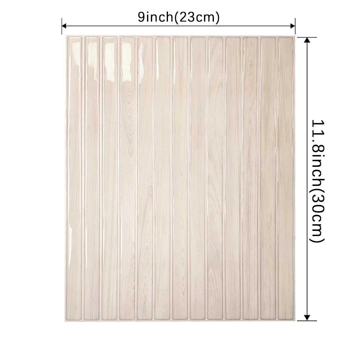 Lustrous ModernStack Thin 3D Tile Decals - Cream