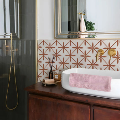 Bohemian Stars Tile Decals - Terracotta