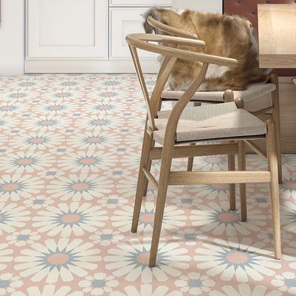 Desert Rose Tile Decals - Pink Blue