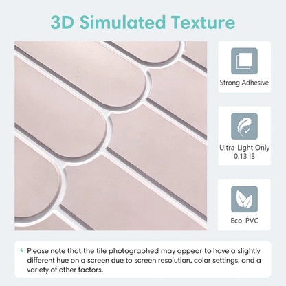 Serenity Fish Scale Long 3D Tiles - Light Pink