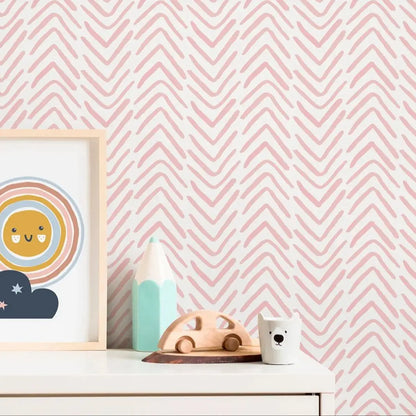 Boho Abstract Chevron - Light Pink