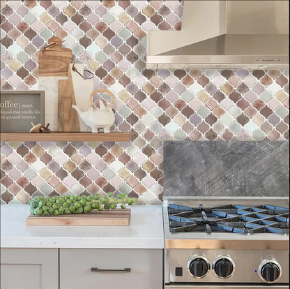 Seaside Harmony Lantern Mosaic Short 3D Tile - Light Pink