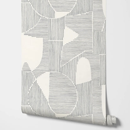 Boho MonoArc Abstract Wallpaper