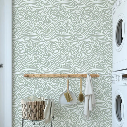 Boheme Abstract Wallpaper - Light Green