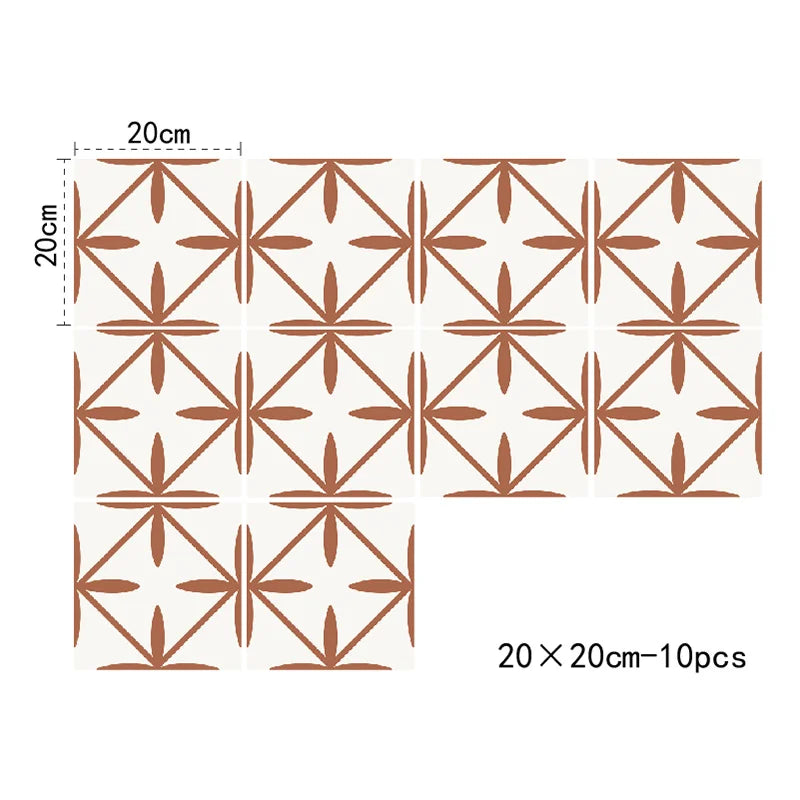 Bohemian Stars Tile Decals - Terracotta