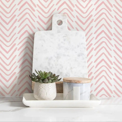 Boho Abstract Chevron - Light Pink