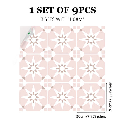 Moorish Star Tile Decals - Light Pink